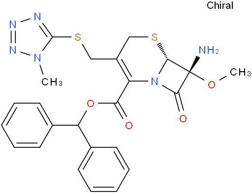 7β-氨基-7alpha-甲氧基-3-(1-甲基-1H-四唑-5-硫甲基)-8-氧代-5-硫-1-杂氮双环[4.2.0]辛-2-烯-2-甲酸二苯基甲酯