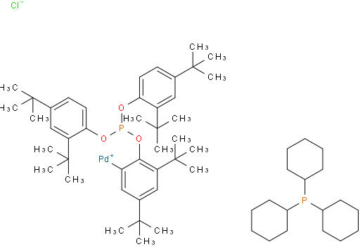 氯(η2-P,C-三(2,4-二叔丁基苯基)亚磷酸)(三环己基膦)化钯(II)