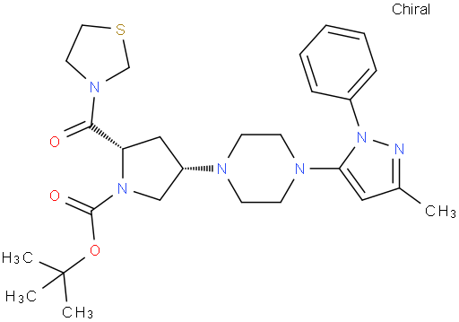 (2S,4S)-4-[4-(3-甲基-1-苯基-1H-吡唑-5-基)-1-哌嗪基]-2-(3-噻唑烷基羰基)-1-吡咯烷羧酸叔丁酯