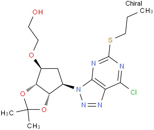2-[[(3aR,4S,6R,6aS)-6-[7-氯-5-(丙硫基)-3H-1,2,3-三氮唑并[4,5-d]嘧啶-3-基]四氢-2,2-二甲基-4H-环戊烯并-1,3-二噁茂-4-基]氧基]乙醇