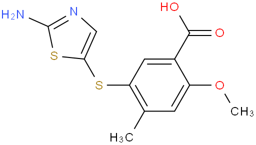 5-((2-氨基噻唑-5-基)硫基)-2-甲氧基-4-甲基苯甲酸